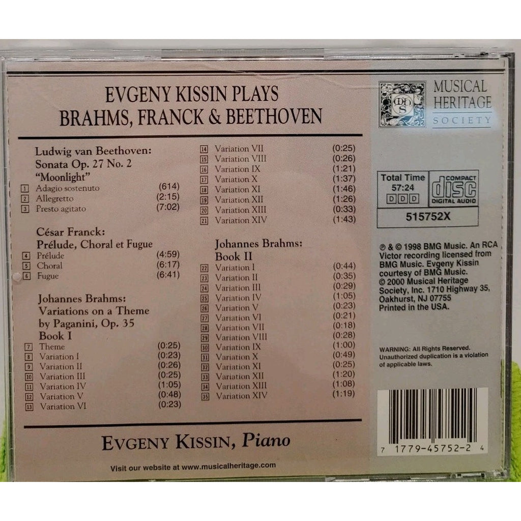 Evgeny Kissin Plays Brahms, Franck & Beethoven CD