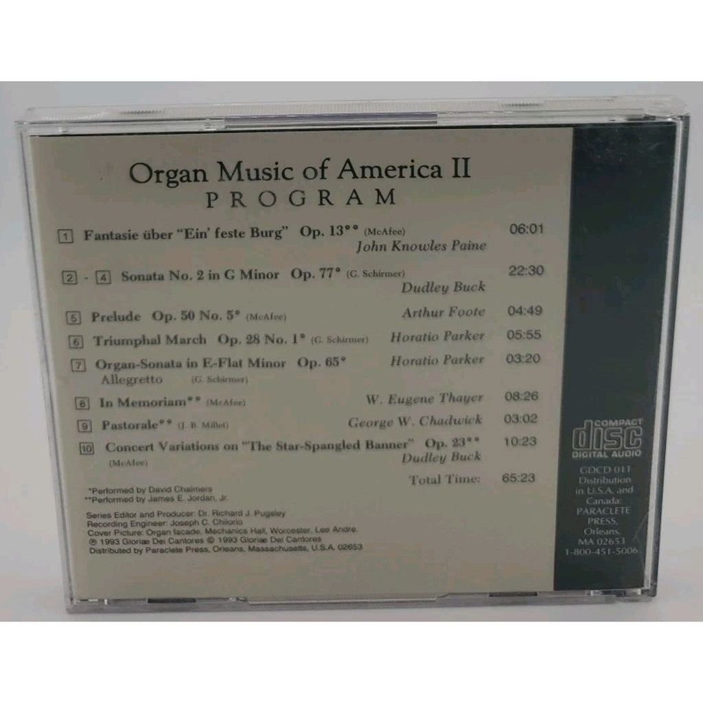Gloriae Dei Cantores Organ Music Of American II Cd