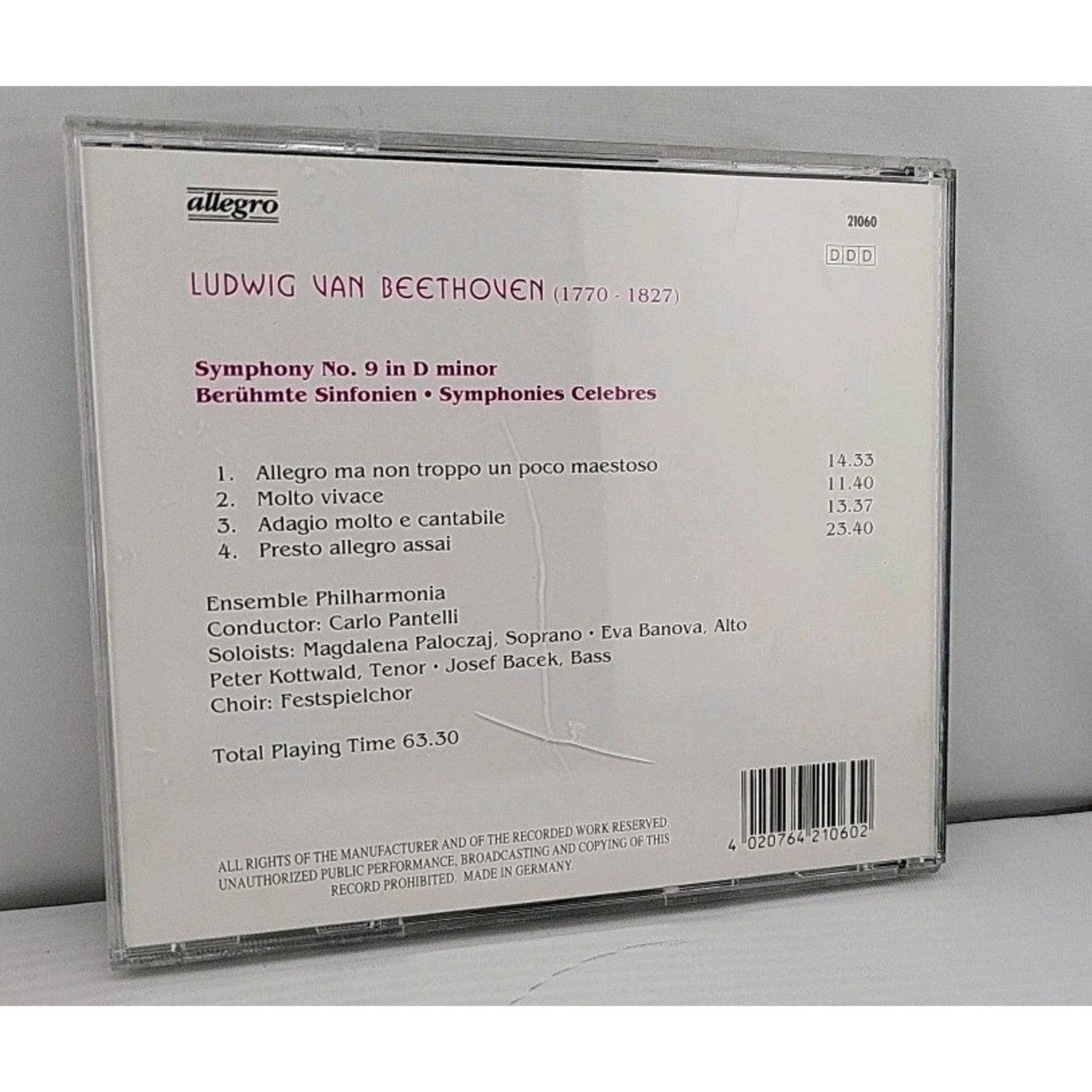 Beethoven - Symphony No. 9 - Carlo Pantelli CD