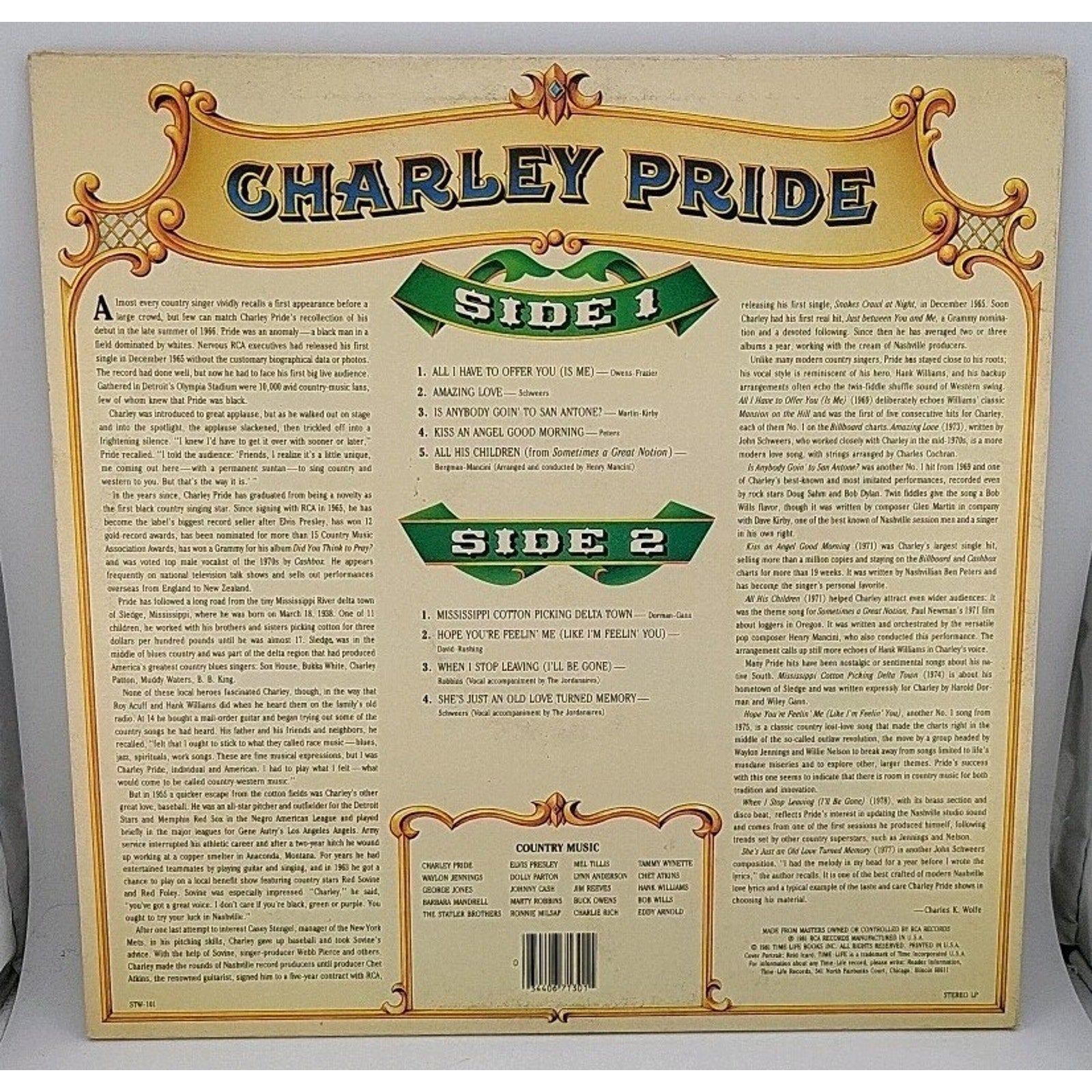 Charley Pride Country Music Time Life Records Vinyl A