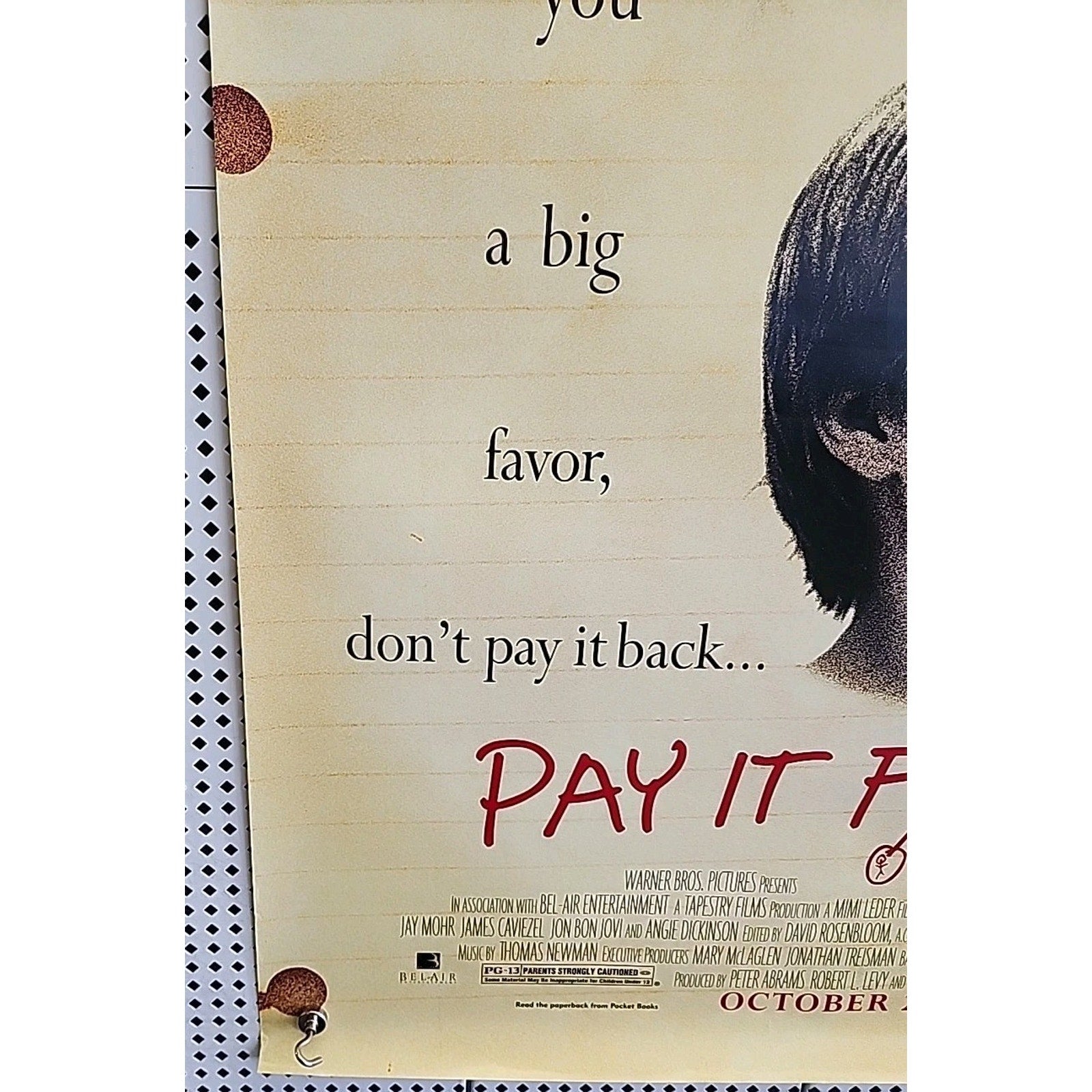 Pay It Forward - Double Sided Original Movie Poster 27” X 40” Kevin Spacey