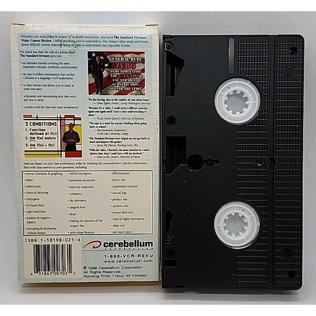 Standard Deviants - Calculus Part 1 (VHS, 1999)