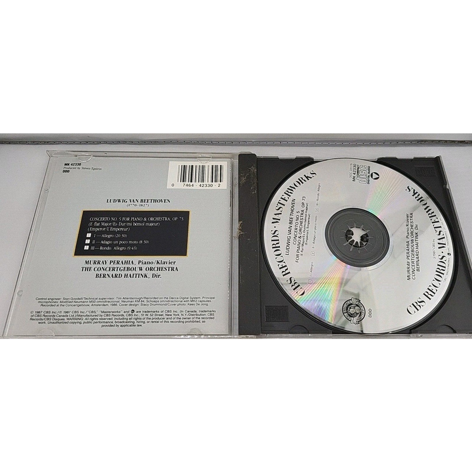 Piano Concerto 5 by Murray Perahia (CD, 1990)
