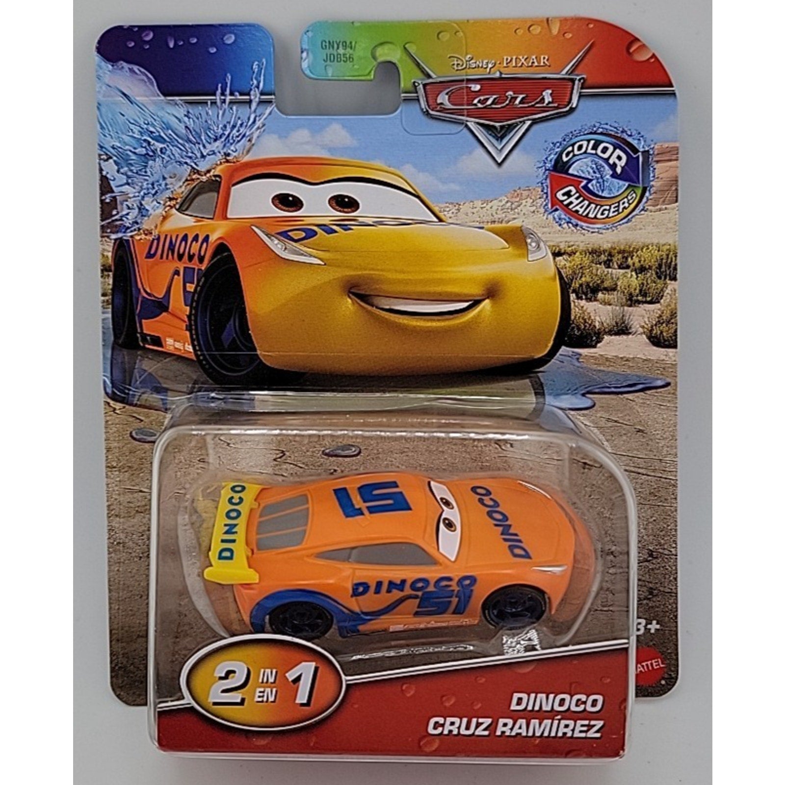 Disney Pixar Cars 2 in 1 Color Changers Dinoco Cruz Ramirez 1:55 Scale