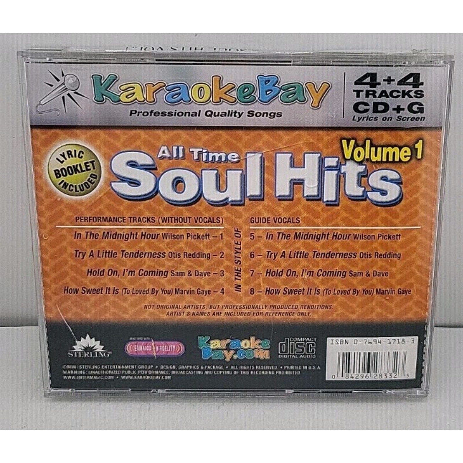 KaraokeBay All Time Soul Hits Volume 1 CD+G Karaoke CD 4+4 Tracks