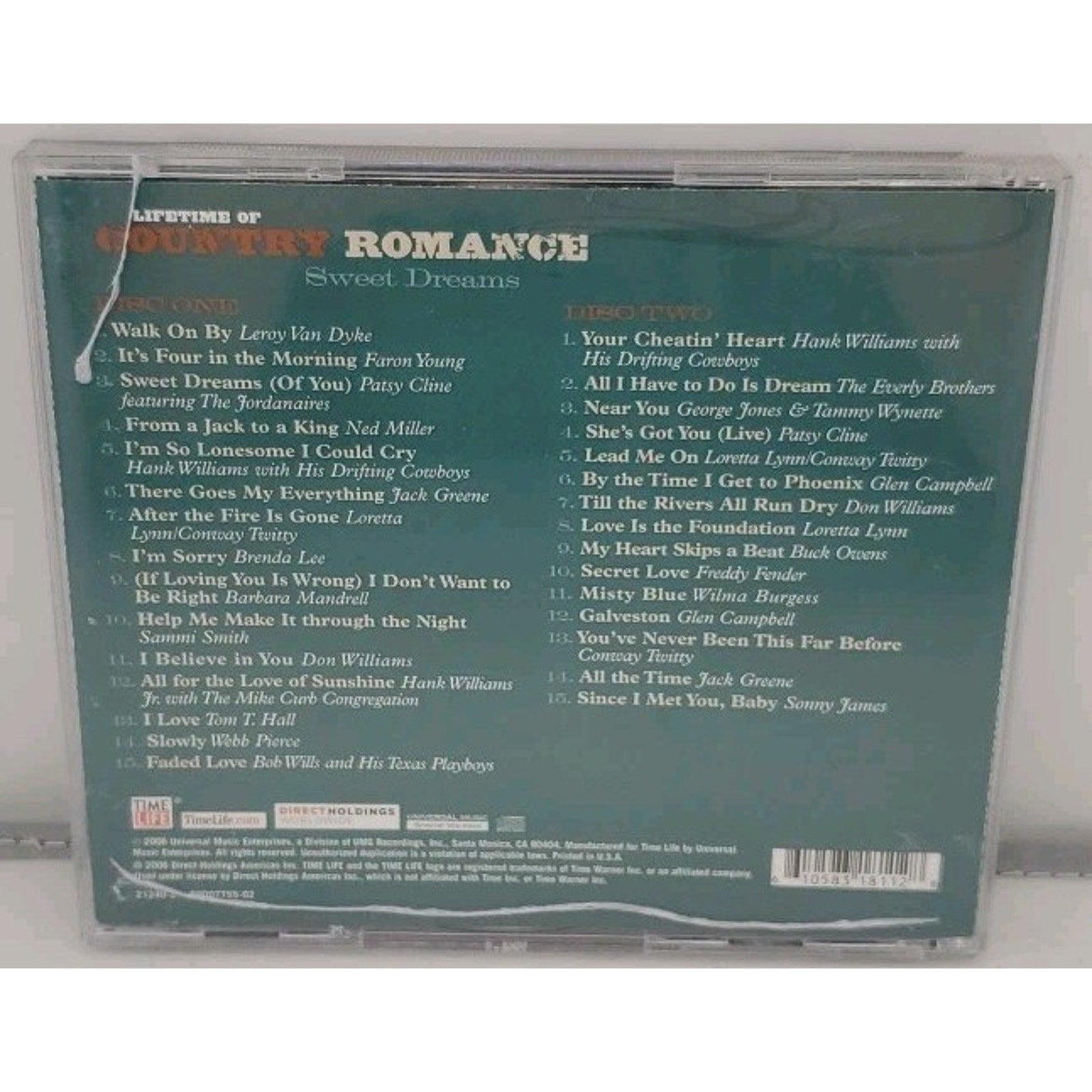 Lifetime of Country Romance: Sweet Dreams - 2 Audio CDs 2006 Time Life