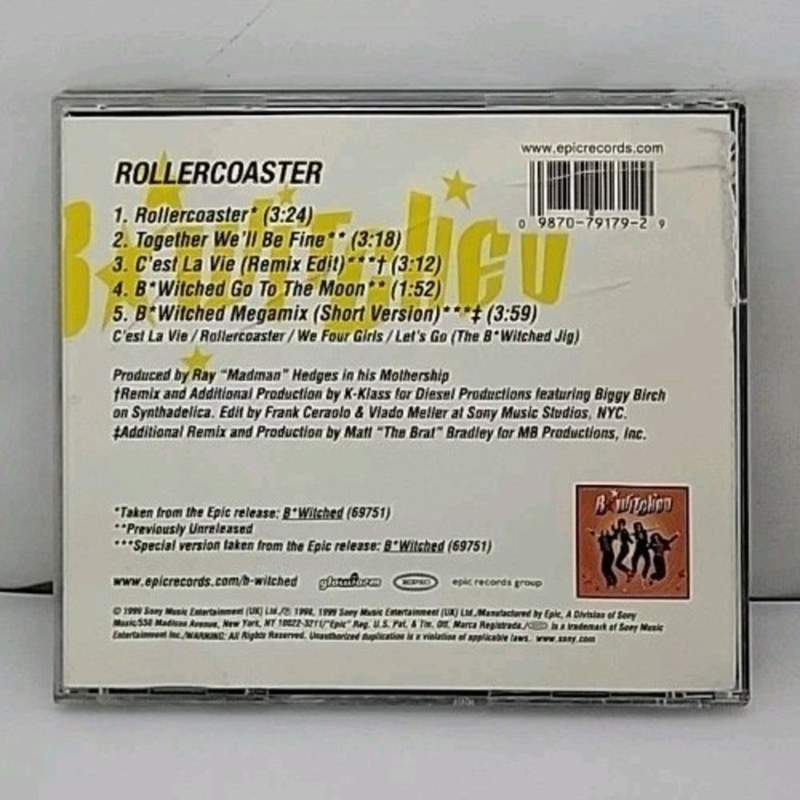 Rollercoaster, Pt. 1 [UK CD Single] [Single] by B*Witched (CD, May-1999, Epic)
