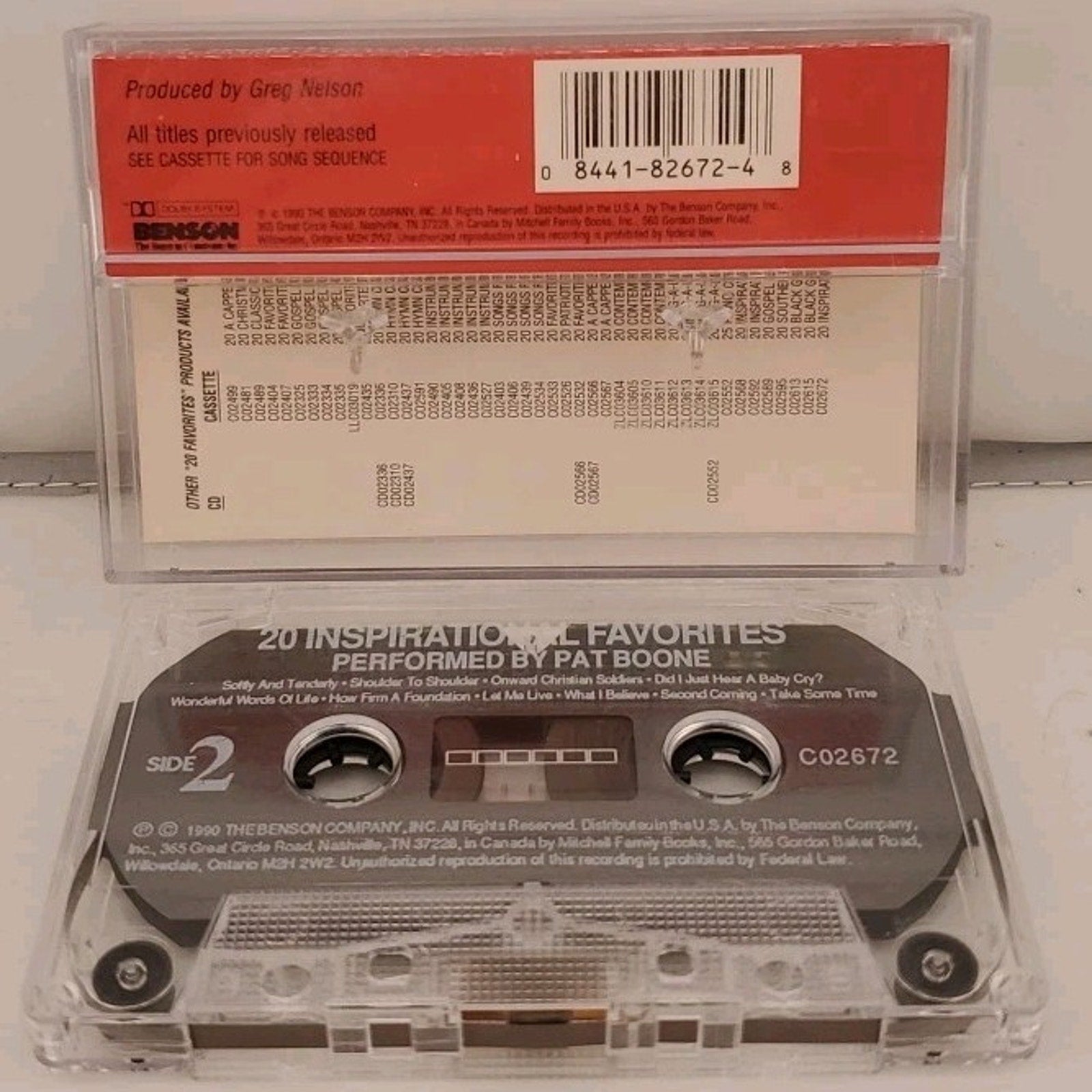 Pat Boone 20 Inspirational Favorites 1990 Produced By Greg Nelson (Cassette)