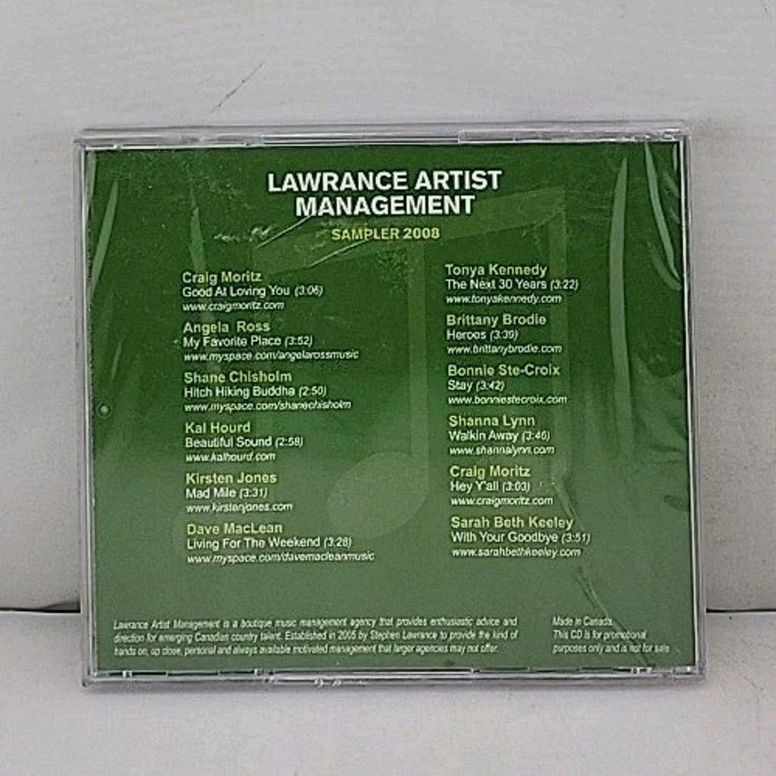 Lawrence Artist Management Sampler 2008 CD *Brand New*