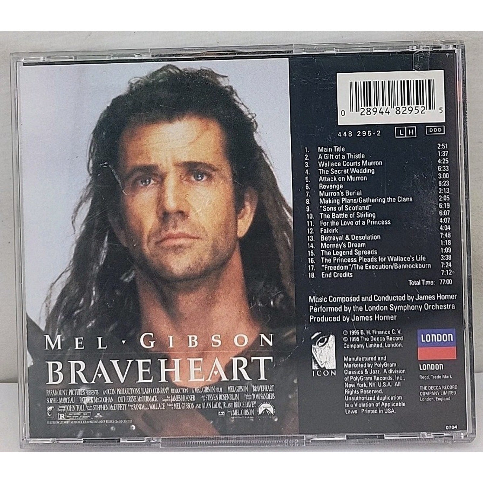 Braveheart (Original Soundtrack) by Various (CD, 1995)