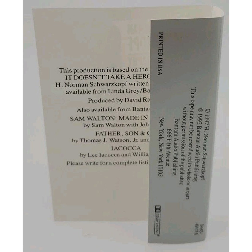 General H. Norman Schwarzkopf It Doesnt Take A Hero 4 Parts Cassette