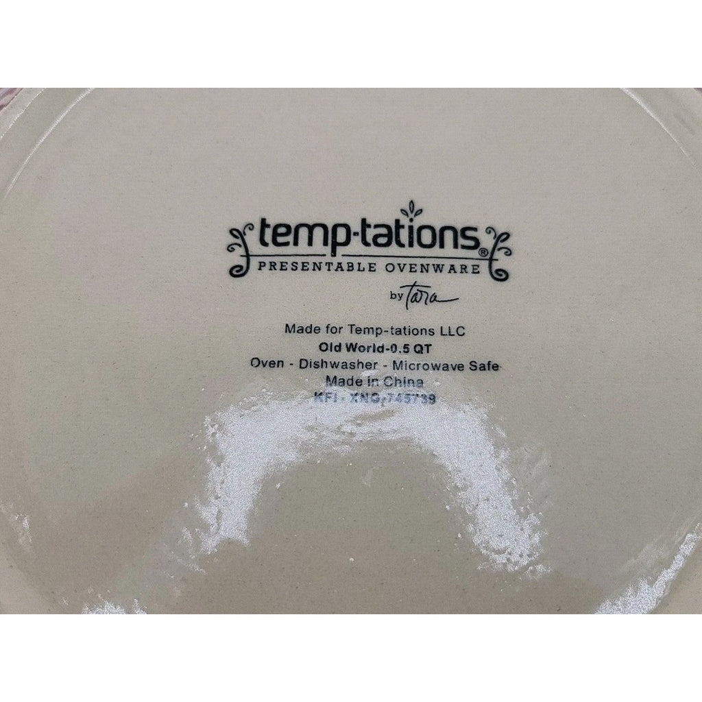 Temptations Old World Red Rim Soup Bowls (3)