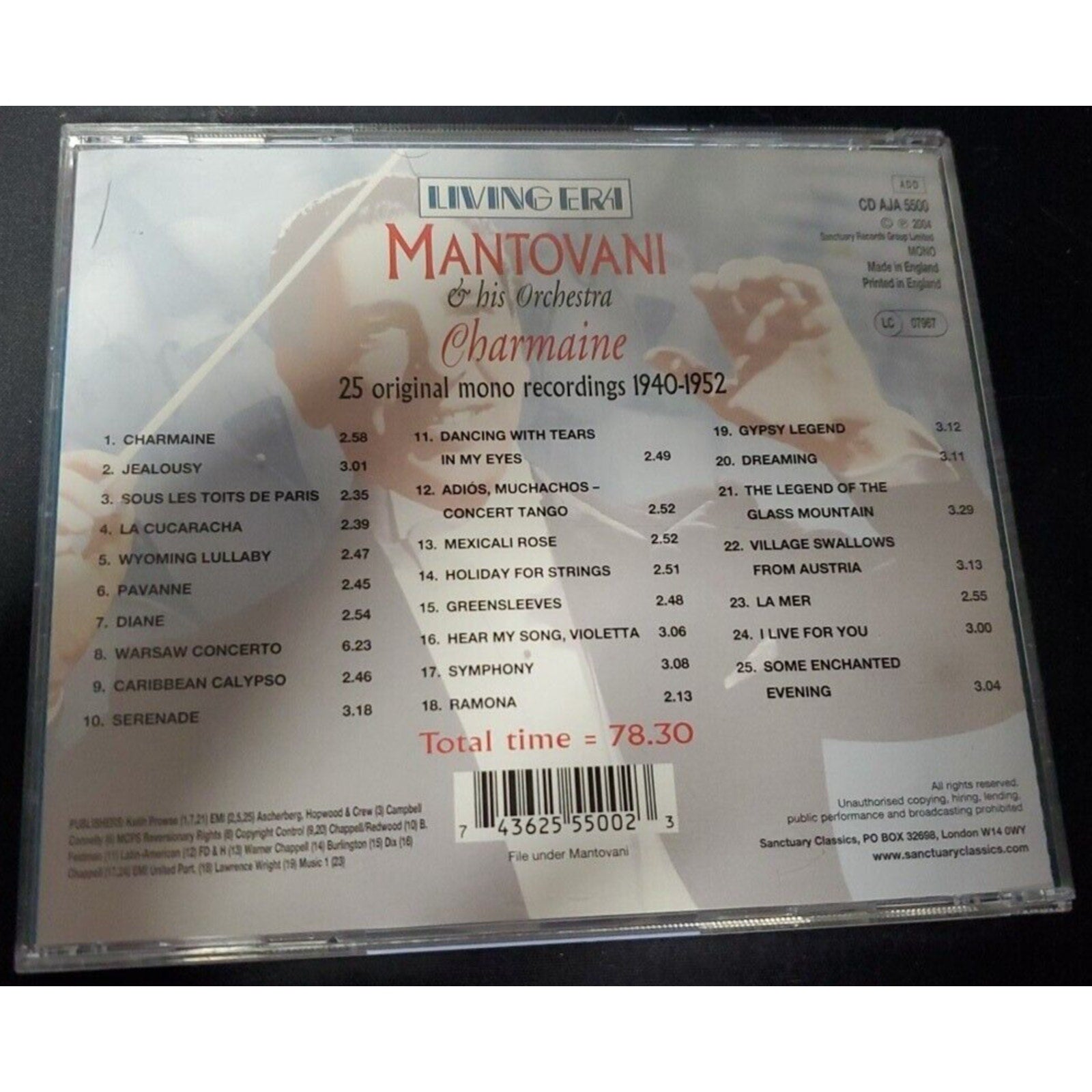 Charmaine [ASV/Living Era] by Mantovani (CD, Jan-2004, ASV/Living Era)