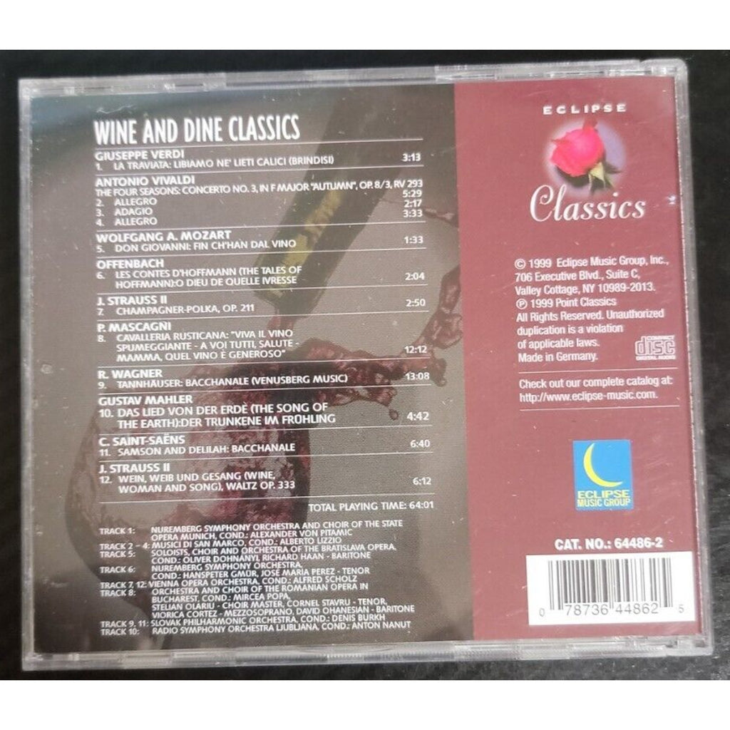 Wine and Dine Classics by Various Artists (CD, Eclipse--bay)