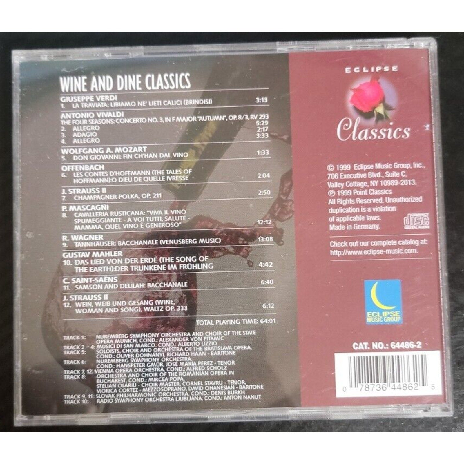 Wine and Dine Classics by Various Artists (CD, Eclipse--bay)