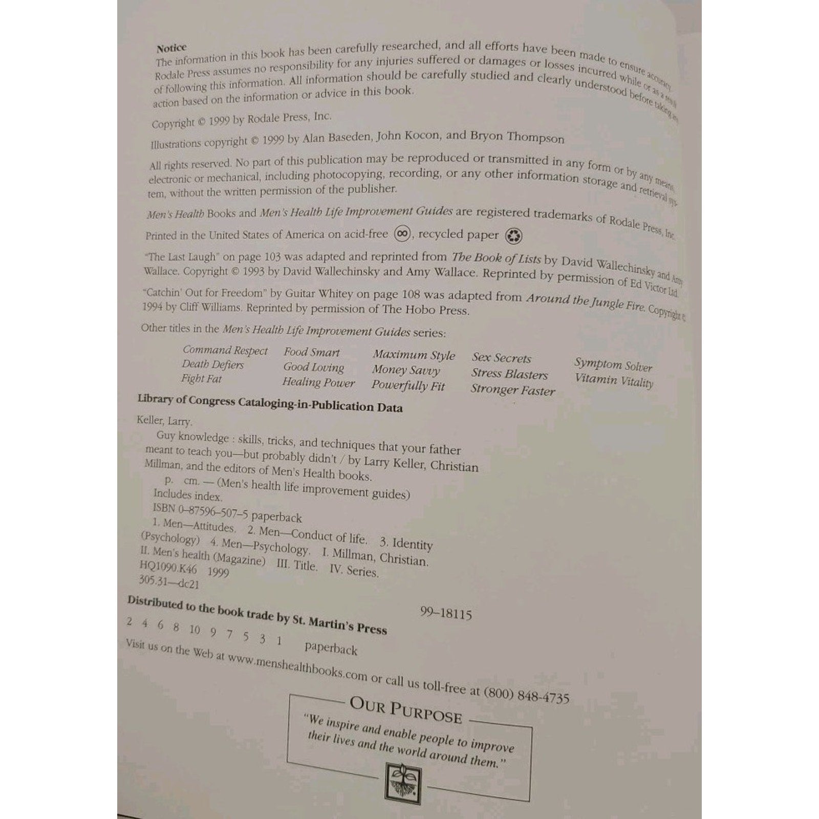 Guy Knowledge by Larry Keller, Christian Millman and Men's Health Book...