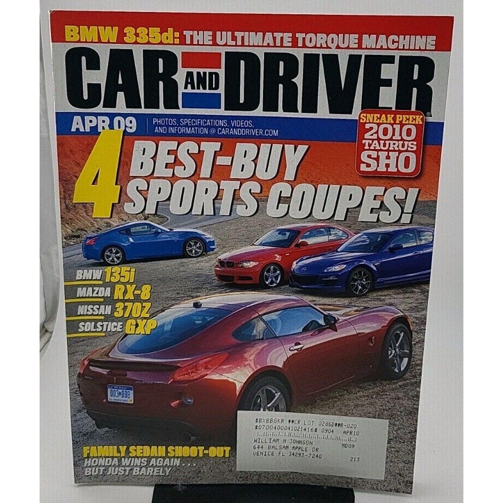 Car And Driver Magazine - April 2009 - Vol. 54 No. 10