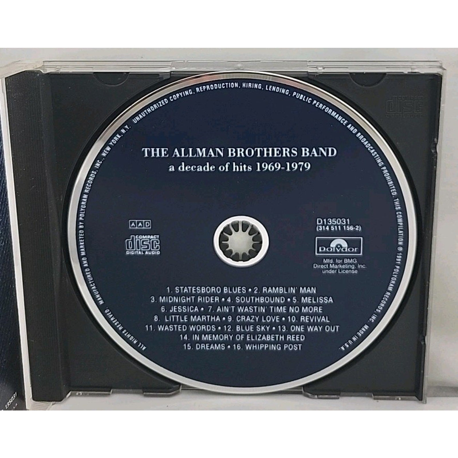 Decade of Hits 1969-79 by Allman Brothers (CD, 1991)