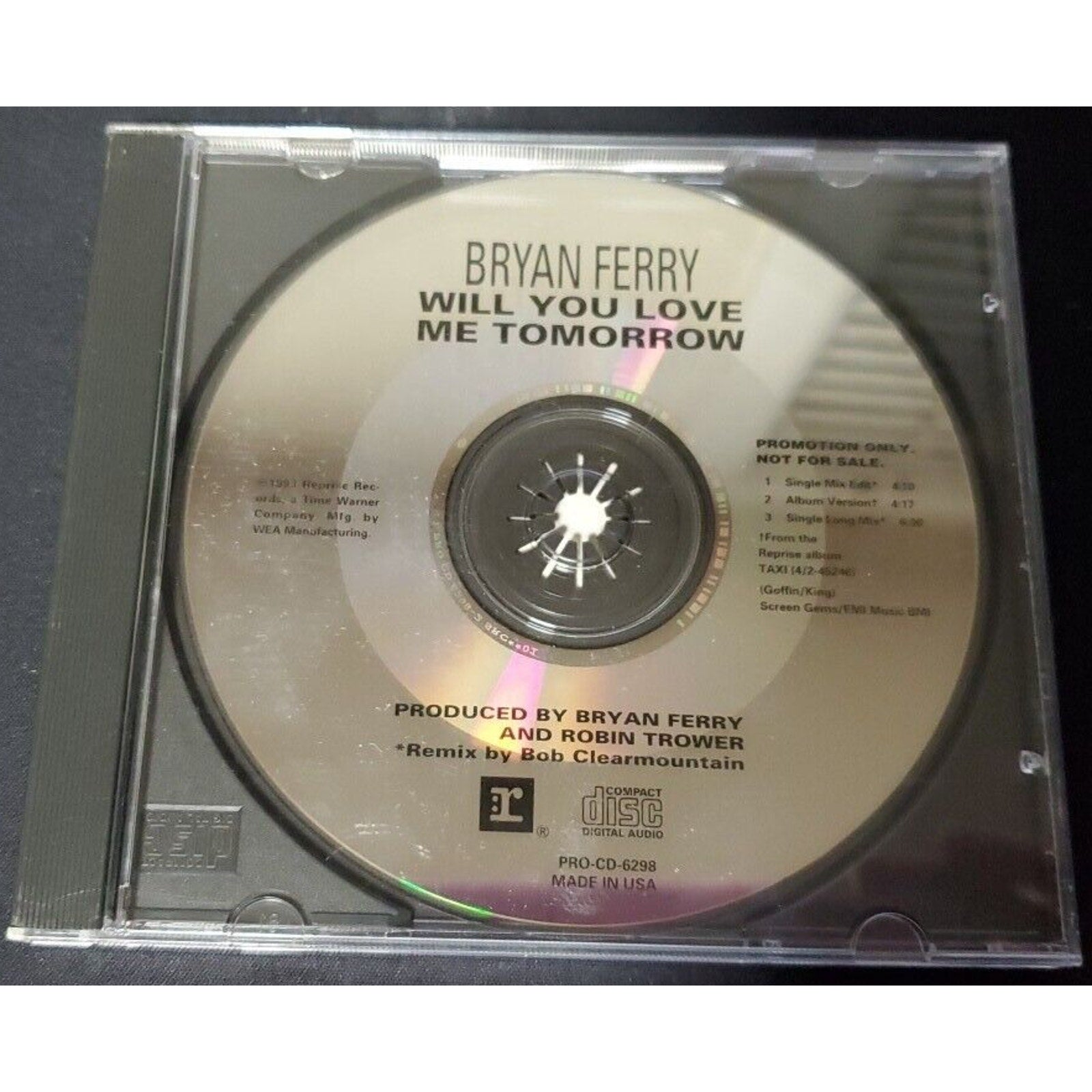 Bryan Ferry – Will You Love Me Tomorrow (CD, Promo, US, 1993, Reprise)