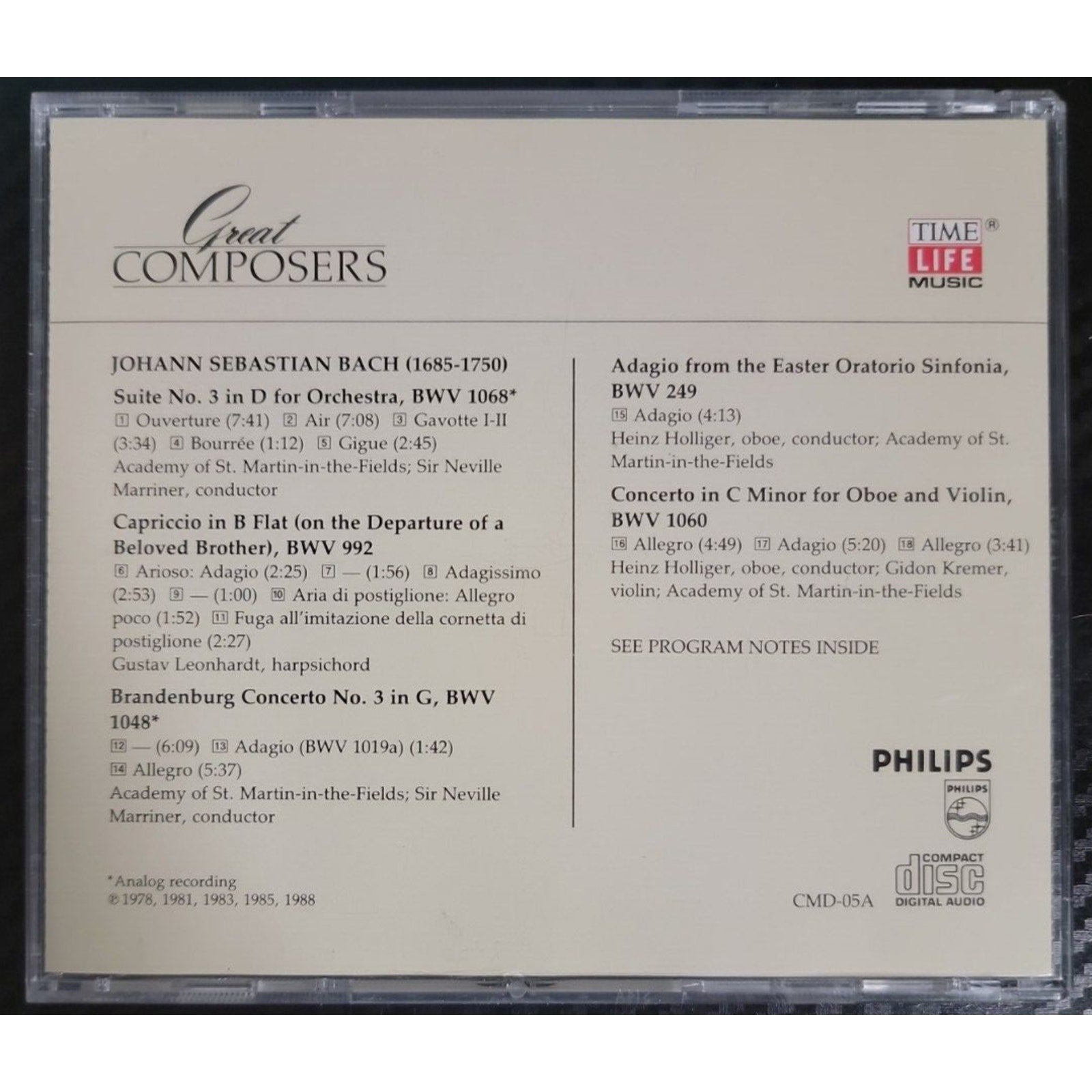 J. S. Great Composers in by J.S. Bach (CD, 2022)