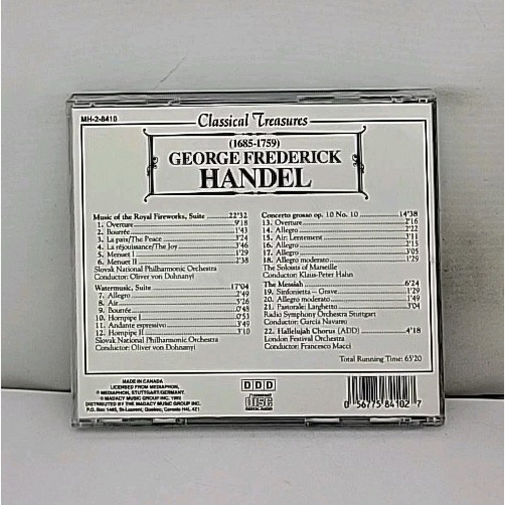 Classical Treasures: Handel - Audio CD By GF Handel