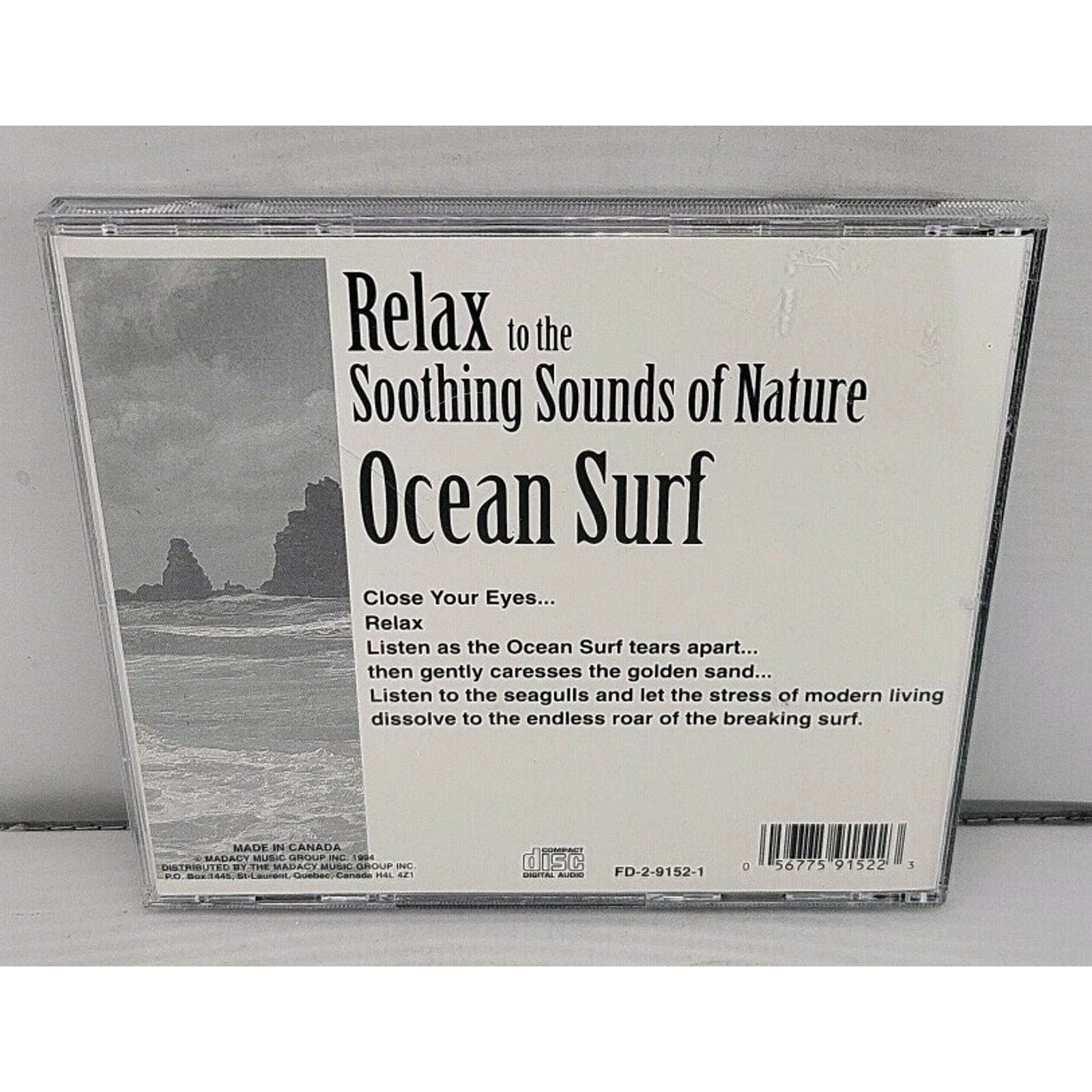 Relax To The Soothing Sounds Of Nature Ocean Surf 1994 CD