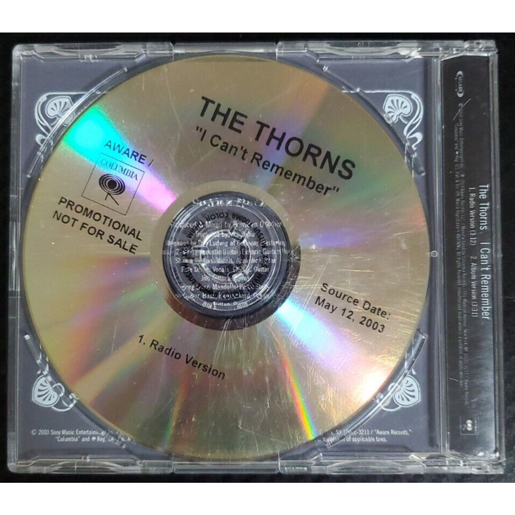 I Can't Remember [Single] by The Thorns (CD, Jun-2003, Sony/Epic)