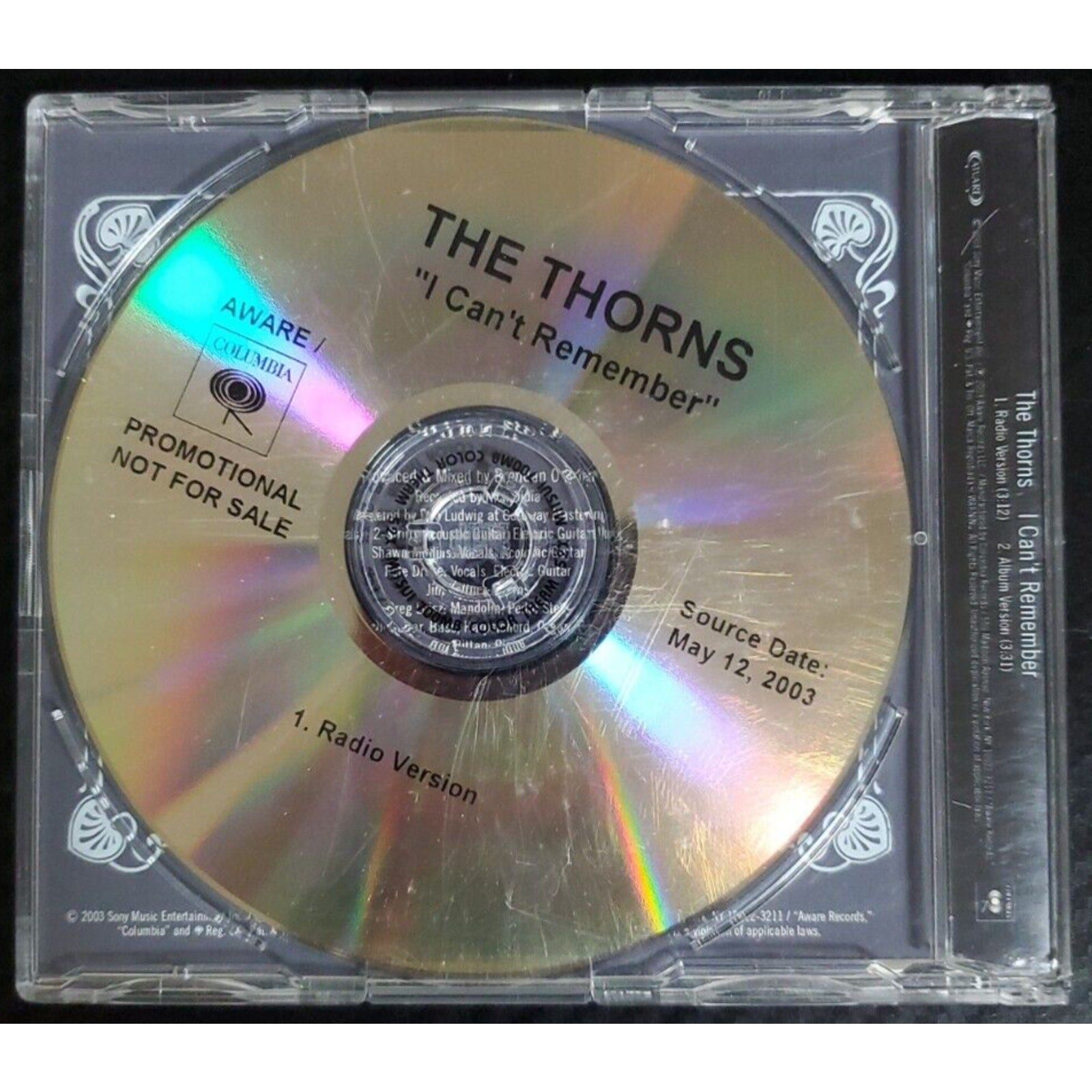 I Can't Remember [Single] by The Thorns (CD, Jun-2003, Sony/Epic)