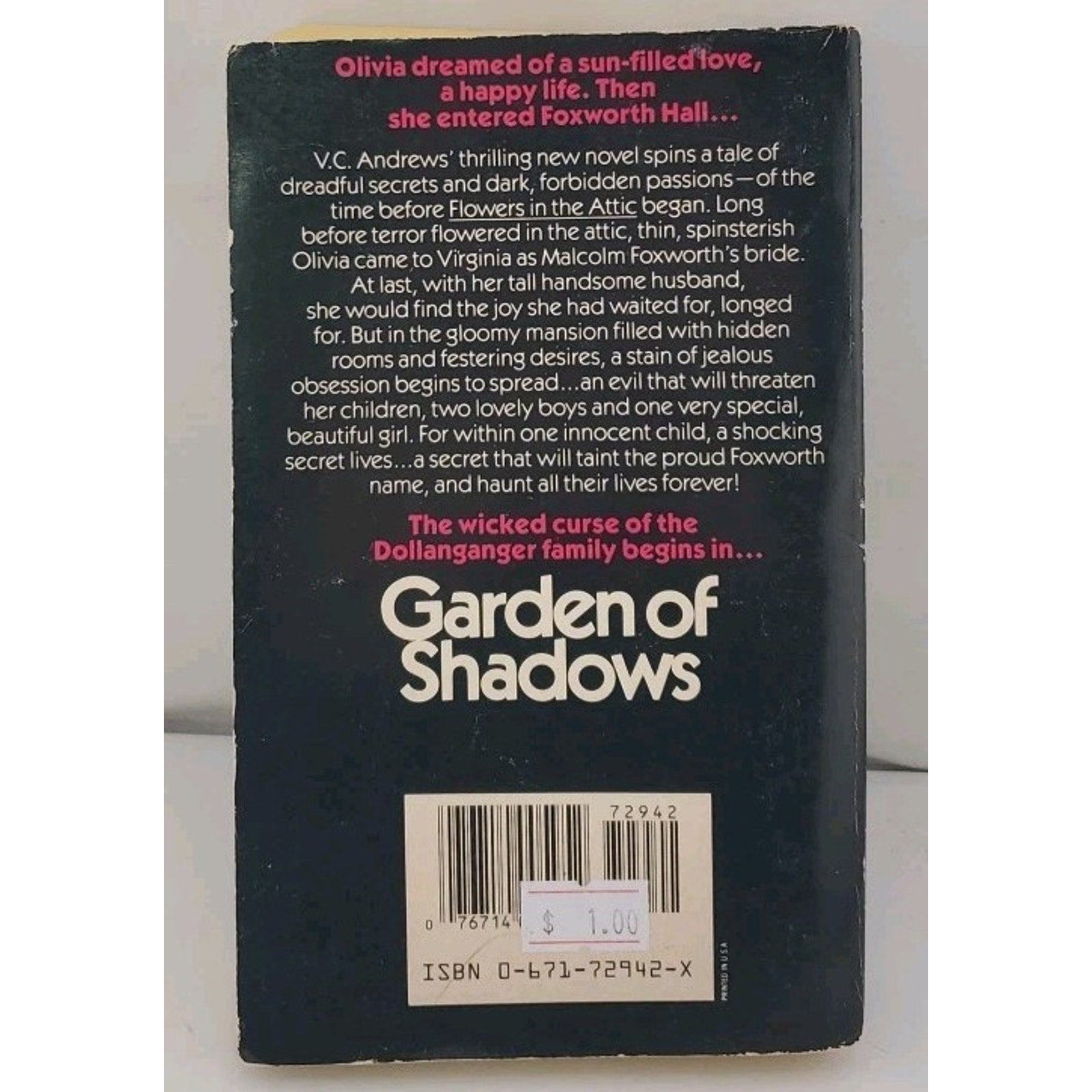 Garden of Shadows by V. C. Andrews (1990, Mass Market)