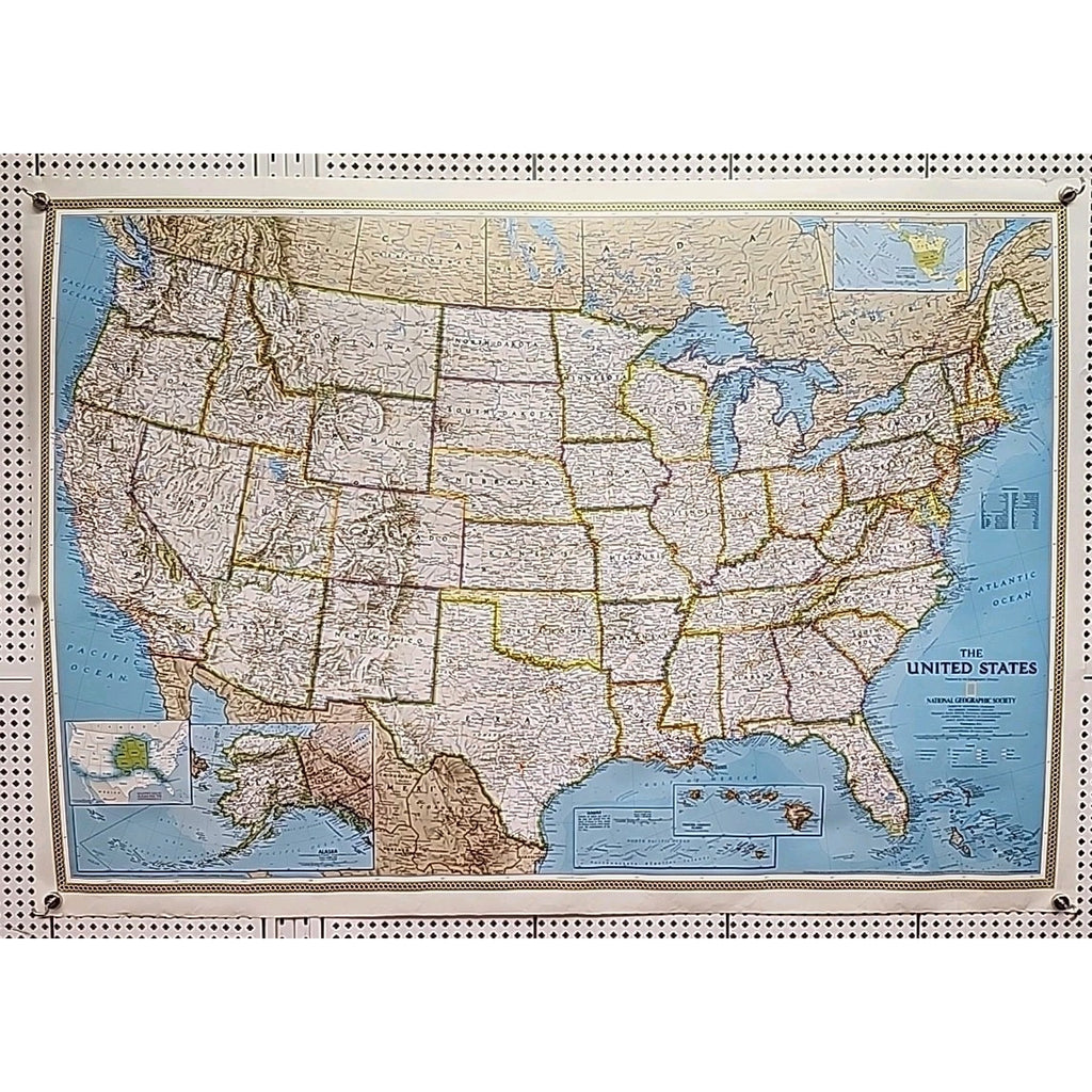 National Geographic Society "The United States" Map (1987) 43x30