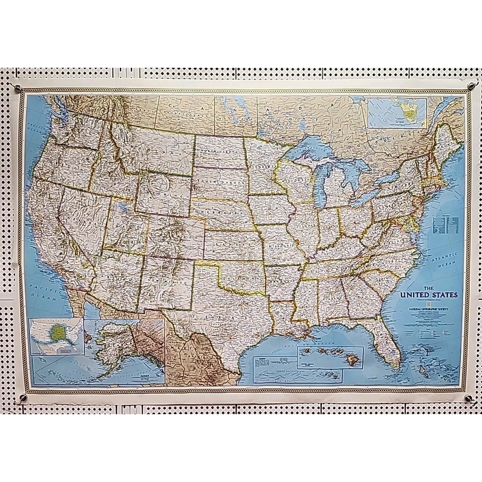 National Geographic Society "The United States" Map (1987) 43x30