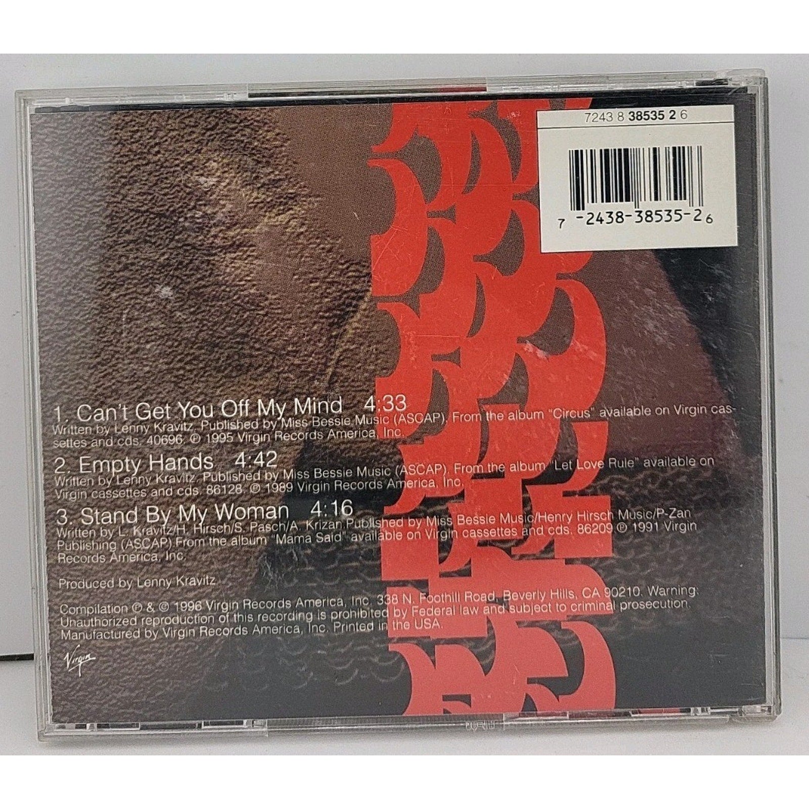 Lenny Kravitz Can't Get You Off My Mind CD Single