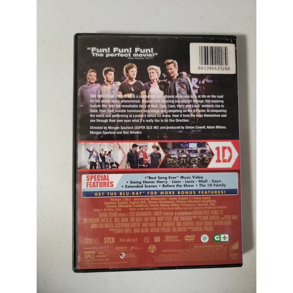 One Direction: This Is Us (DVD, 2013, Canadian)