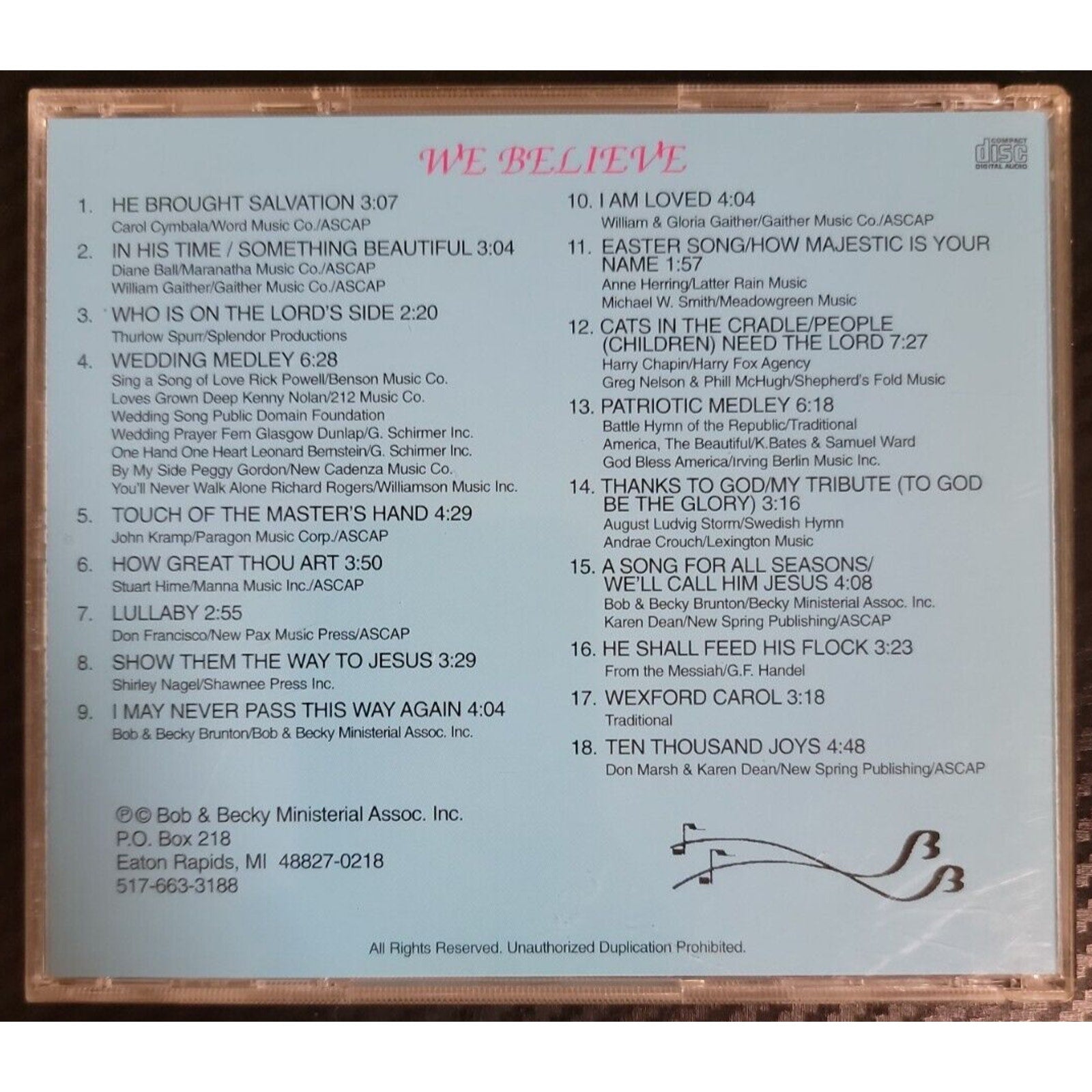 Bob & Becky We Believe (CD)