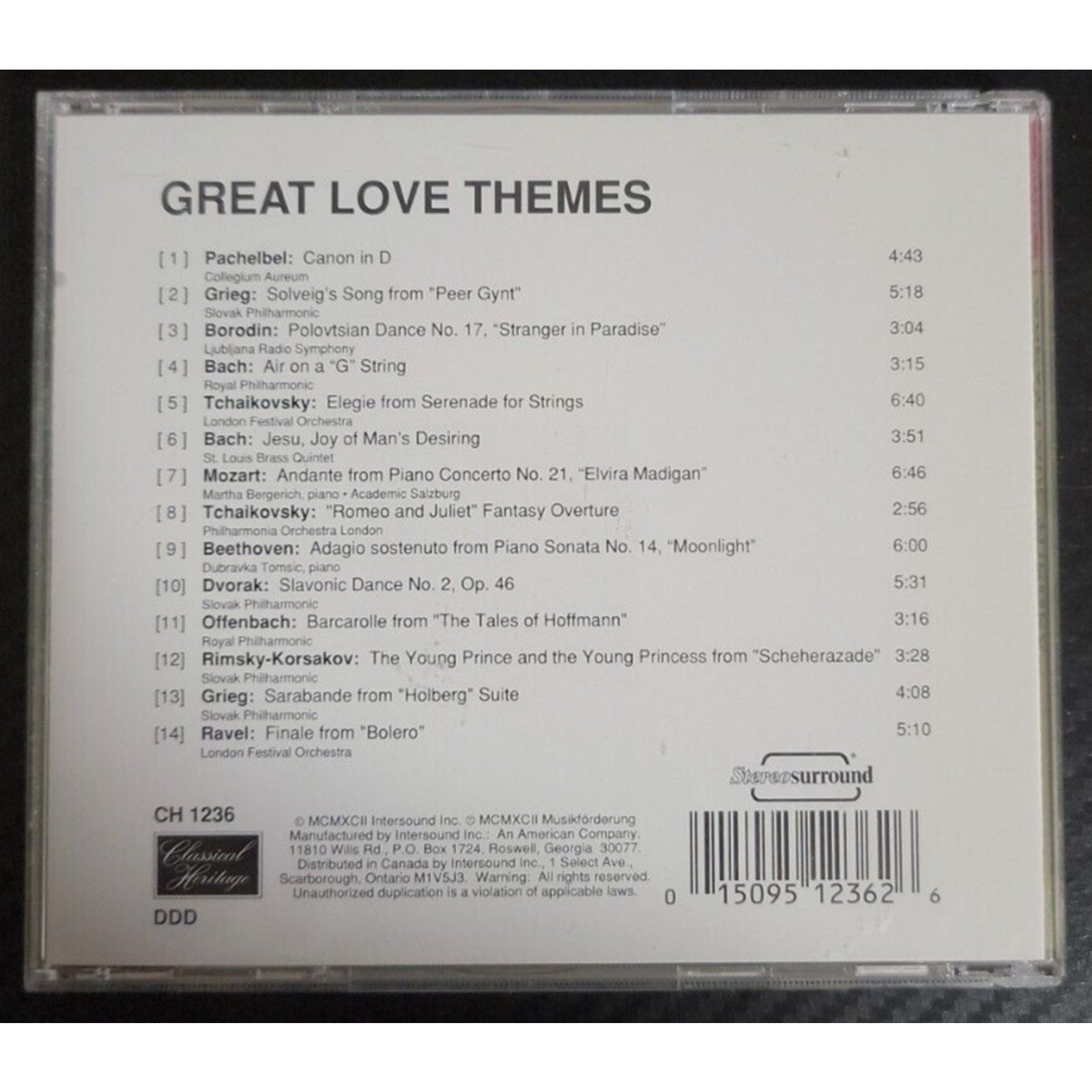 Great Love Themes (CD, 1992, Classical Heritage)