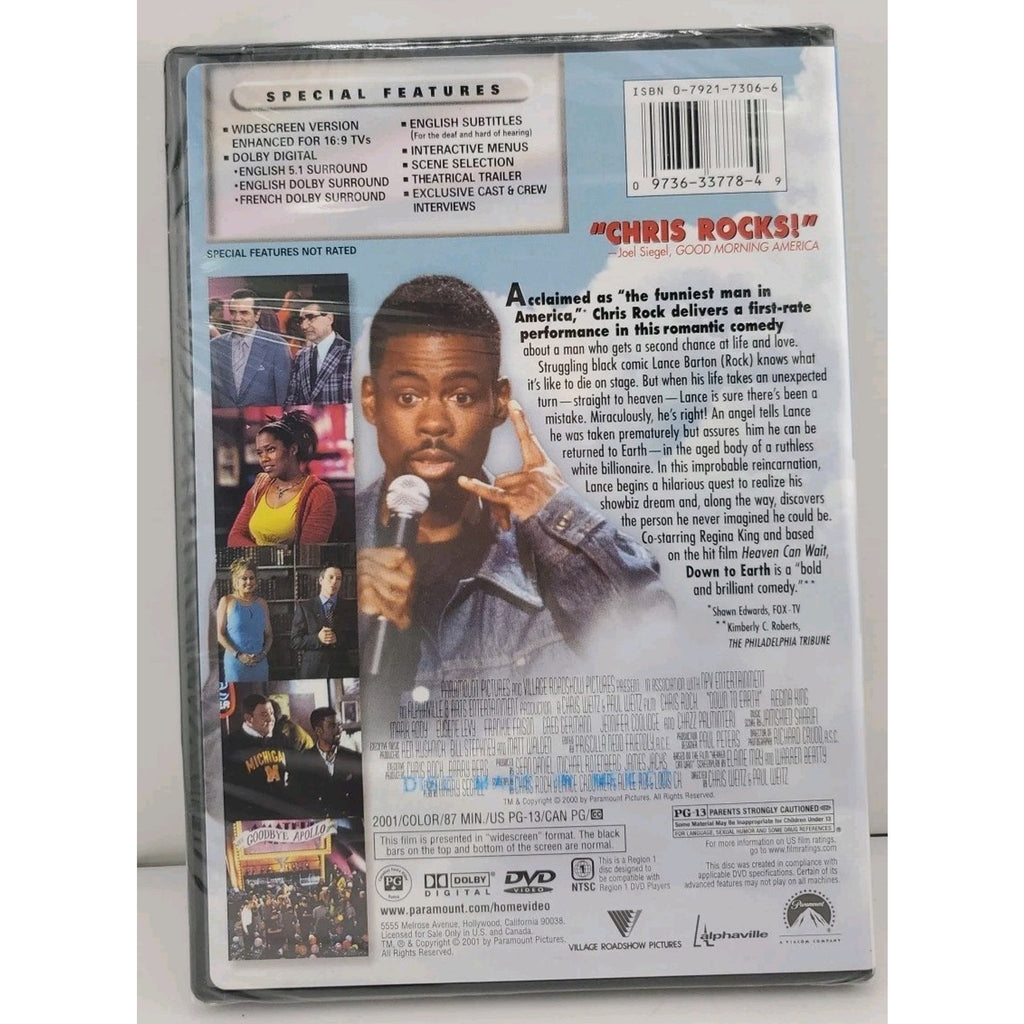 Down to Earth (DVD, 2001, Widescreen Collection) *Brand New*
