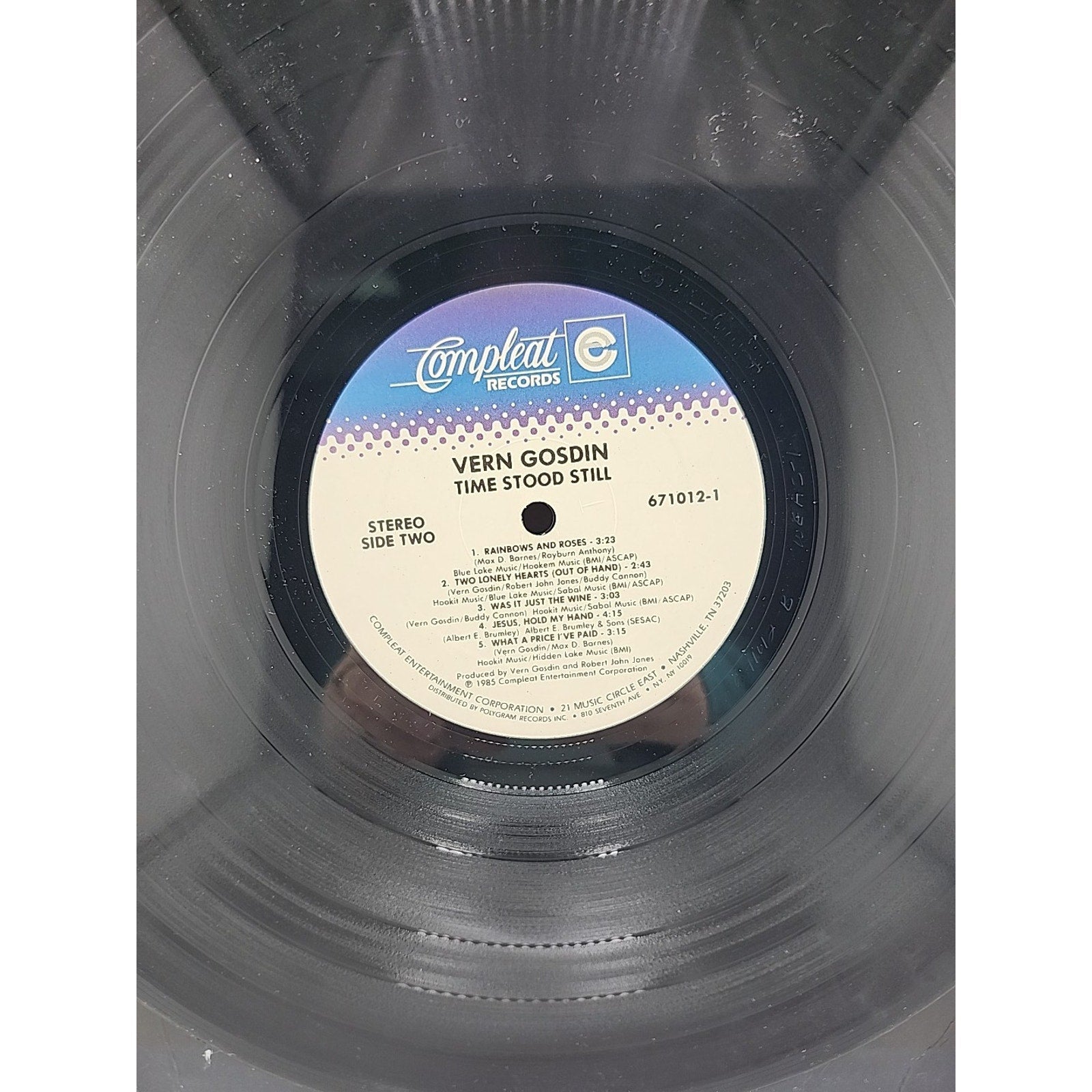 Vern Gosdin - Time Stood Still LP Record 1985 Compleat Country 33RPM