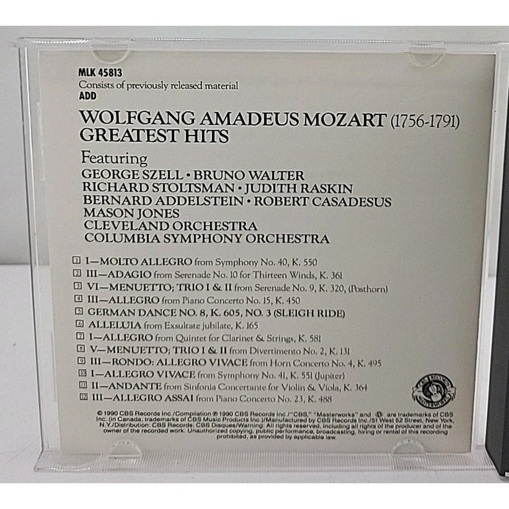 More Mozart Greatest Hits Classical Music CD Album