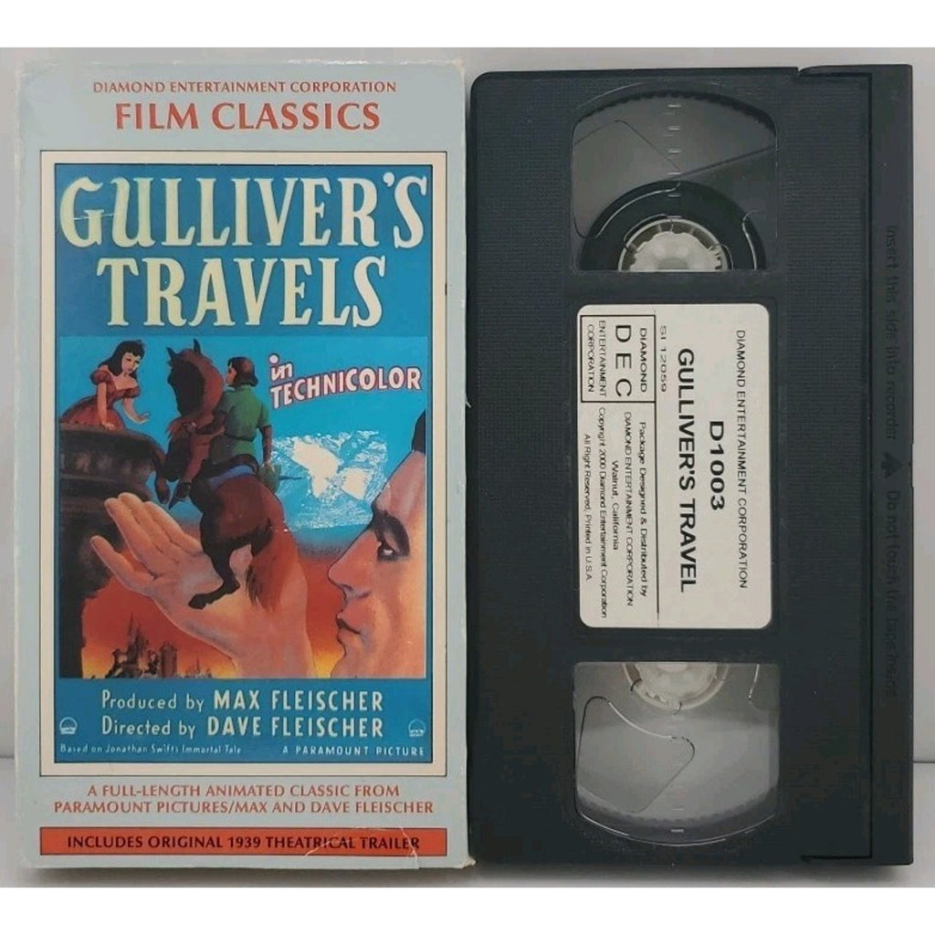 Gulliver's Travels 1939 VHS Tape in Technicolor 1985