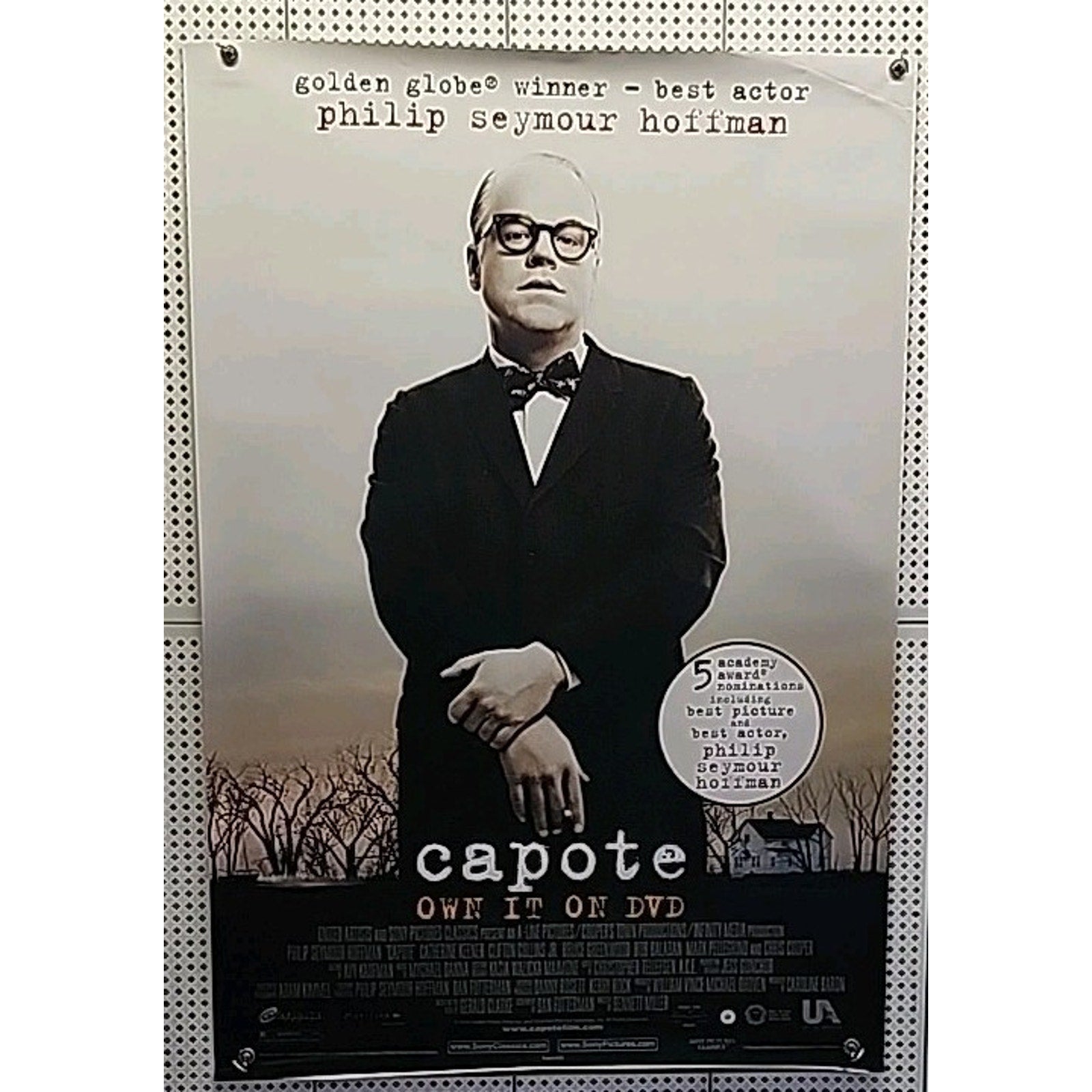 Capote Promo Movie Theater Poster 2005 w/ Philip Seymour Hoffman 27"w x 40"h