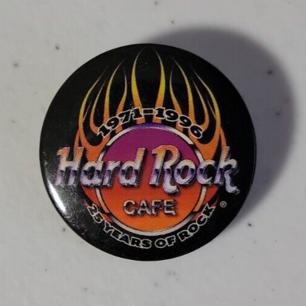 VINTAGE HARD ROCK CAFE 1971-1996 25 Years Of Rock Pinback Button