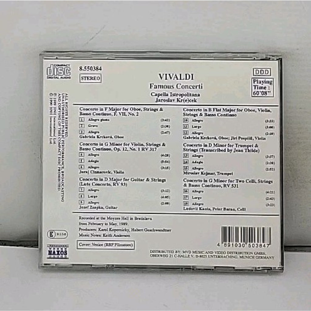 Famous Concerti by Vivaldi / Krechek (CD, 1992)