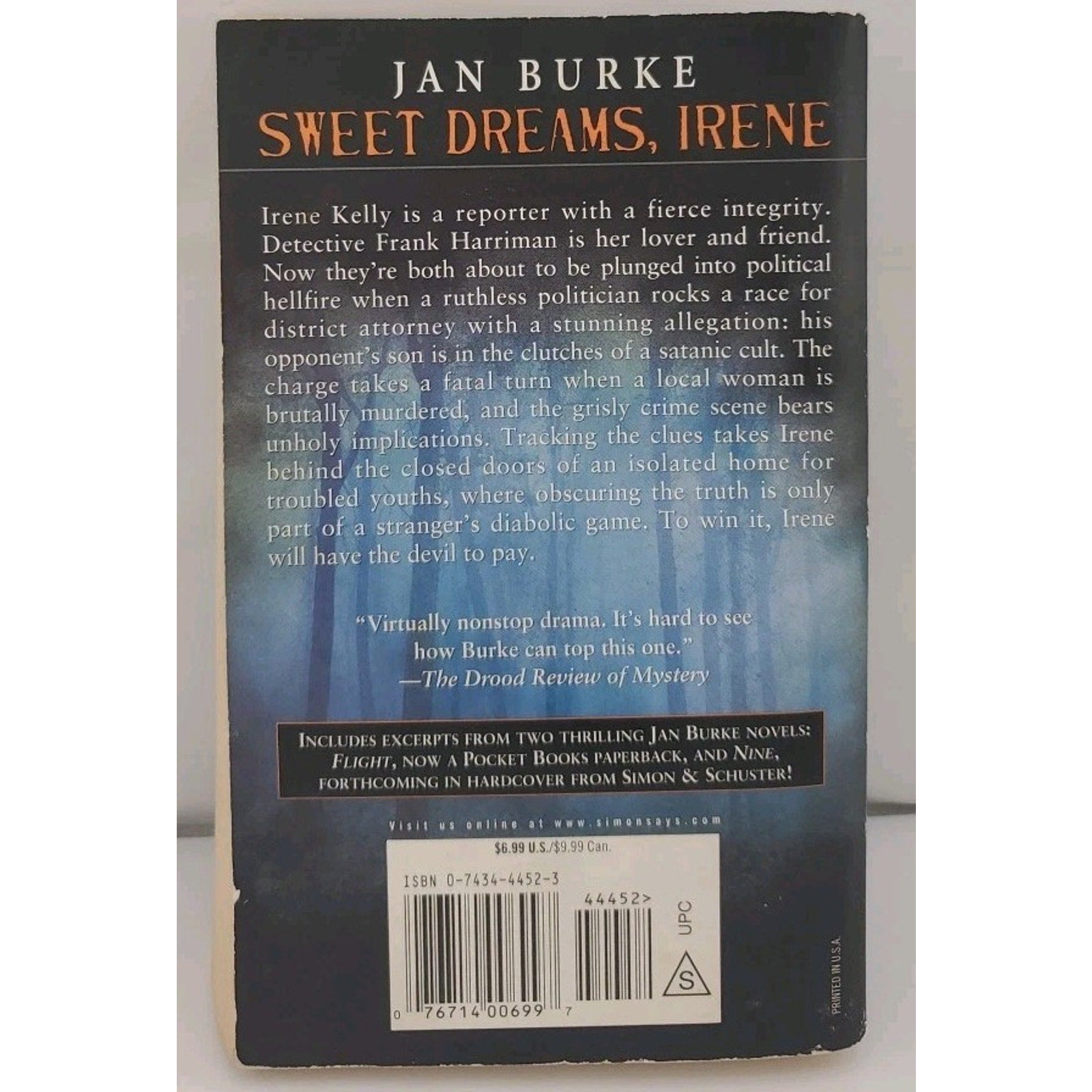 Sweet Dreams, Irene by Jan Burke Paperback