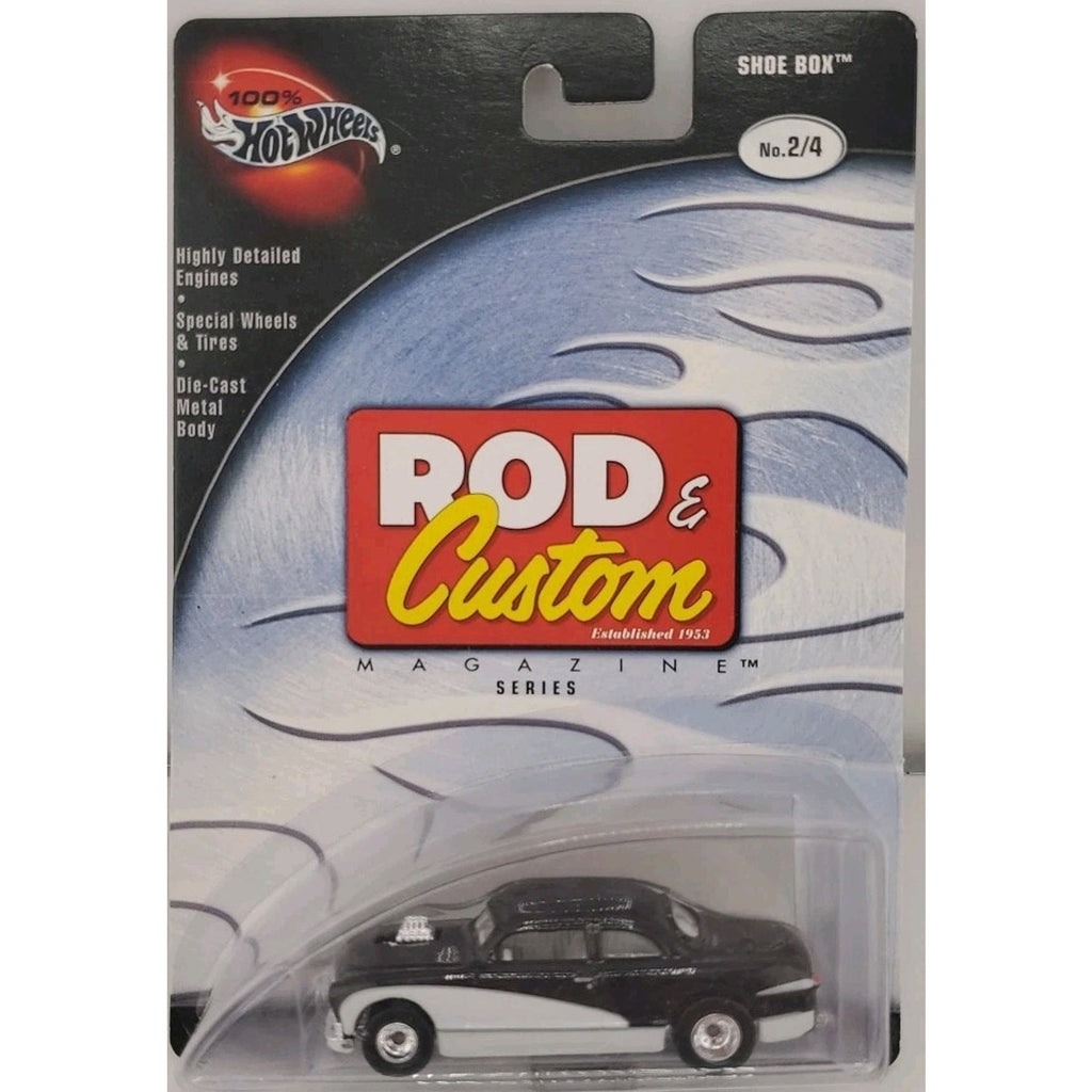 Hot Wheels Rod & Custom Magazine Series Shoe Box Black White Die Cast 1:64