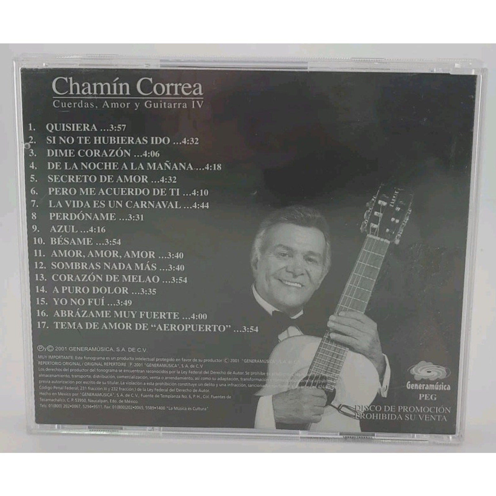 Chamin Correa - Cuerdas, Amor Y Guitarra IV- 2001 Mexican CD Album, PROMO