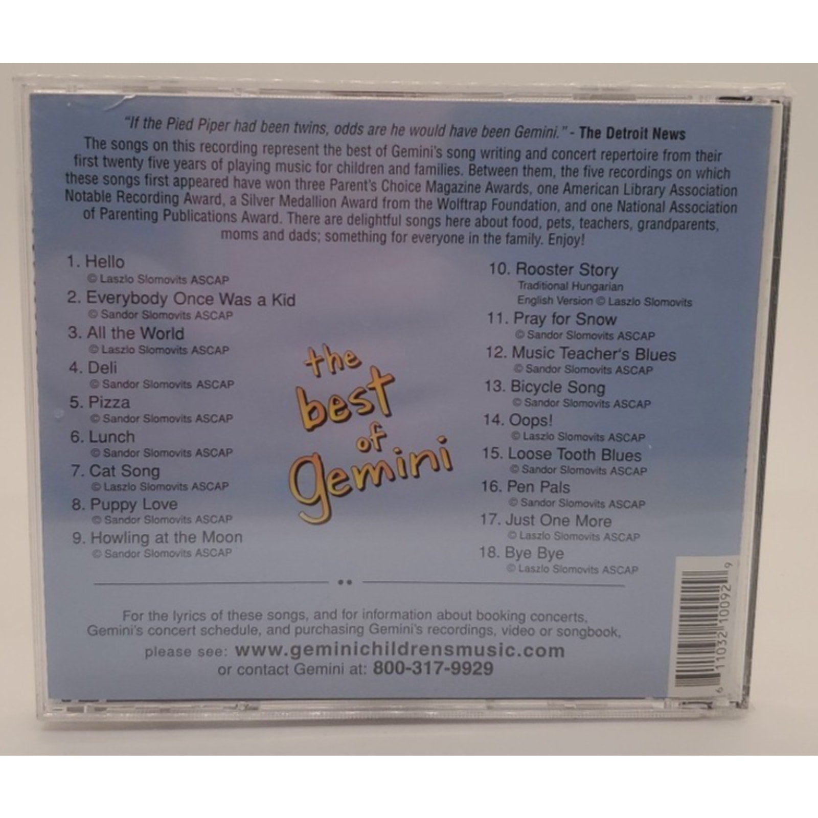 The Best Of Gemini Music for Children and Families (CD, 1998) RARE/OOP Michigan
