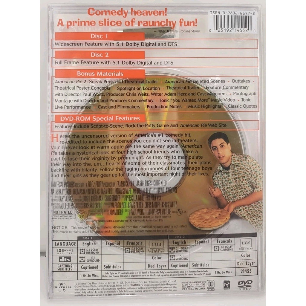 American Pie (DVD, 1999) Ultimate Edition