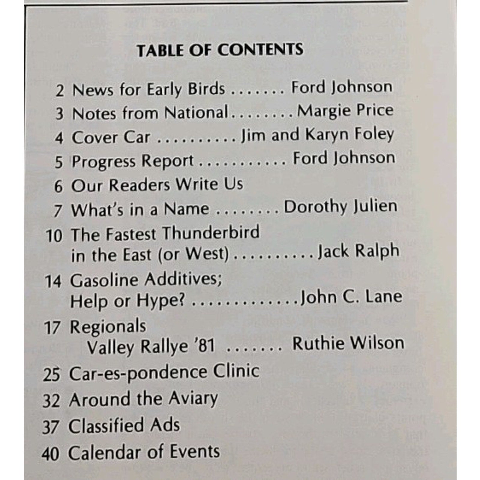 Early Bird Magazine July-August 1981