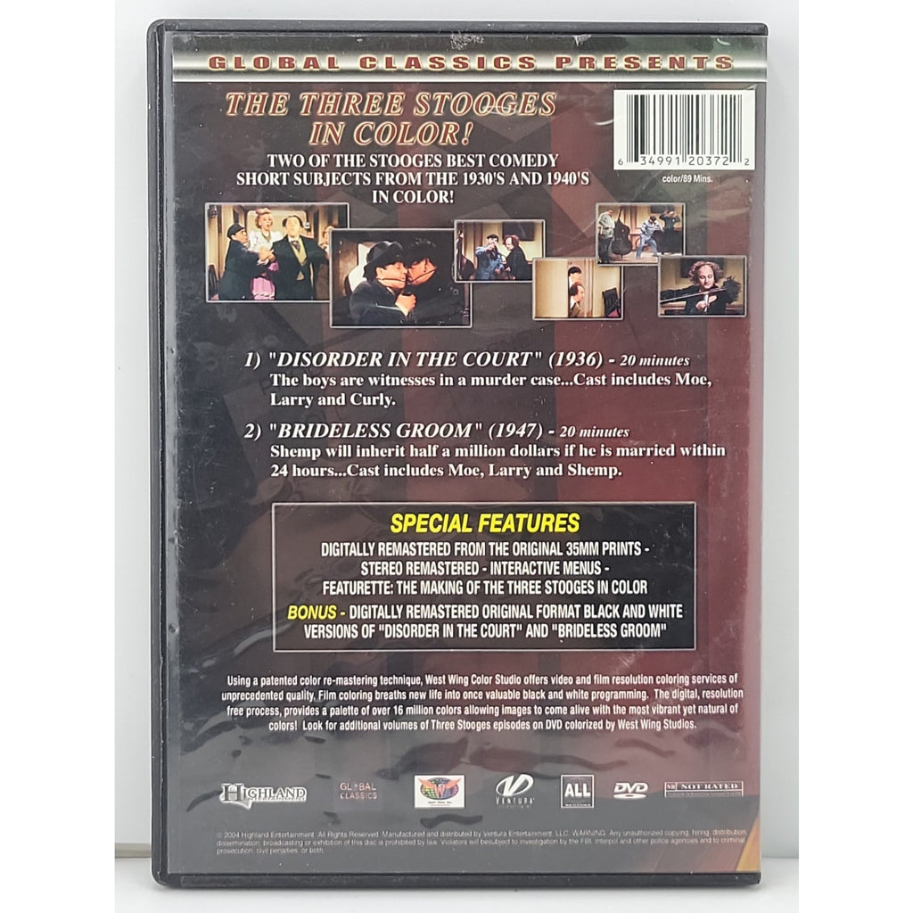The Three Stooges - Volume 1: Disorder in the Court/Brideless Groom (DVD, 2004)