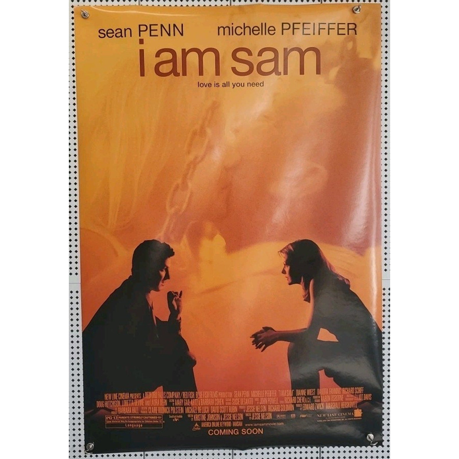 Rolled I Am Sam 2001 Movie Poster 27x40 Sean Penn, Michelle Pfeiffer
